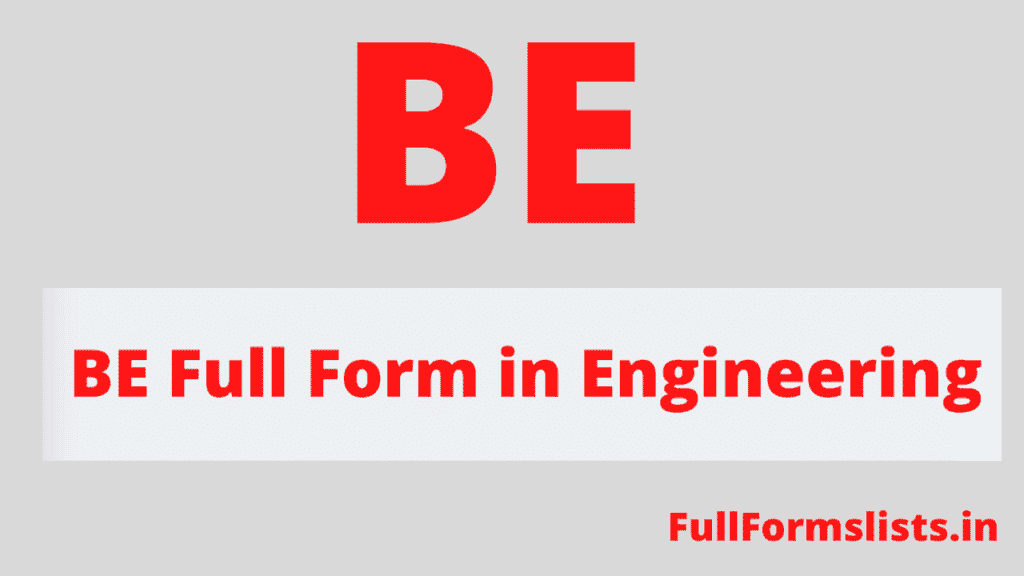 BE Full Form in Engineering