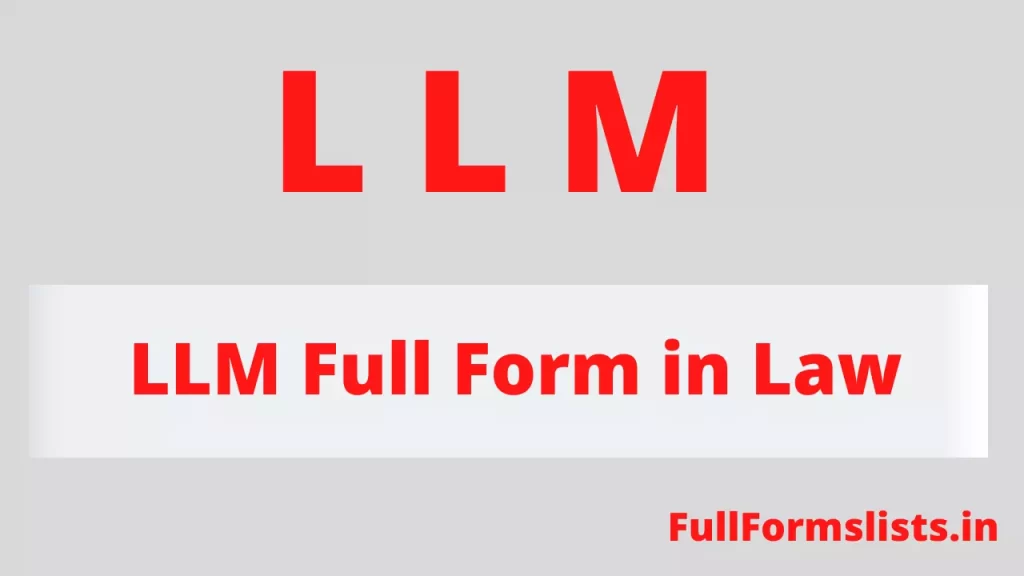 LLM Full Form in Law - Full Form Of LLM