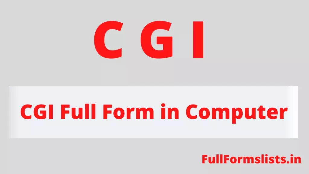 CGI Full Form in Computer