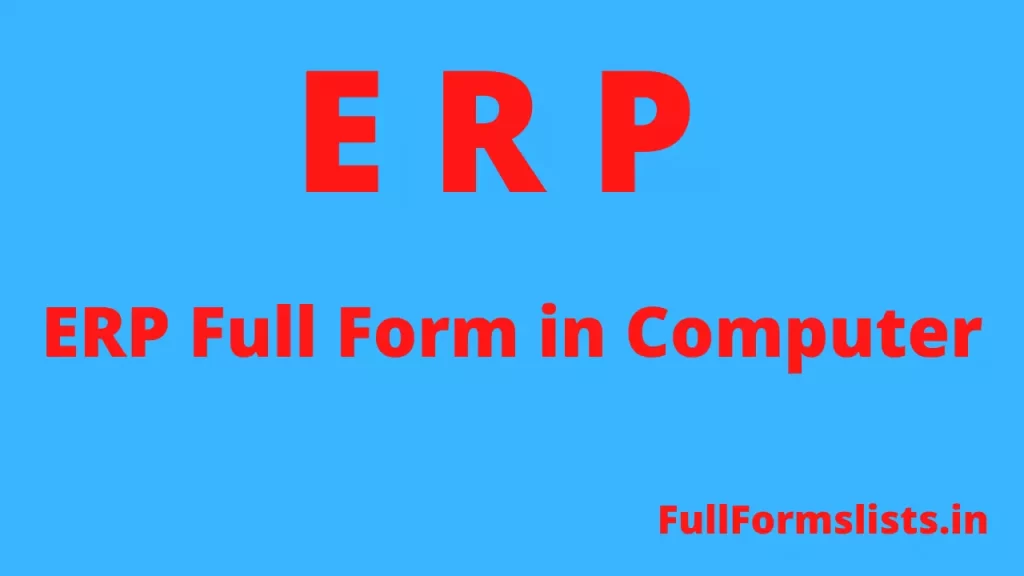 ERP Full Form in Computer - Tally ERP Full Form - Full Form Of ERP